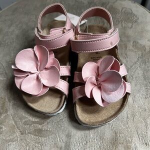 Giulia Palai Leather Nina Pink Floral Strap Girls Sandals Sz 6 Made in ITALY